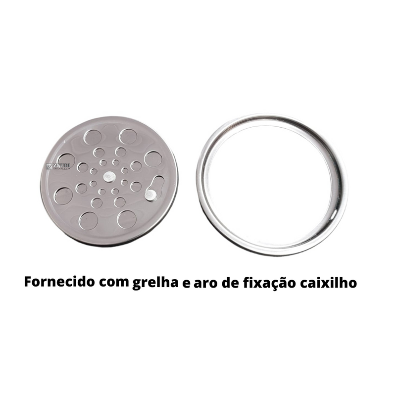 Ralo Inox Abre Fecha com Aro de fixação