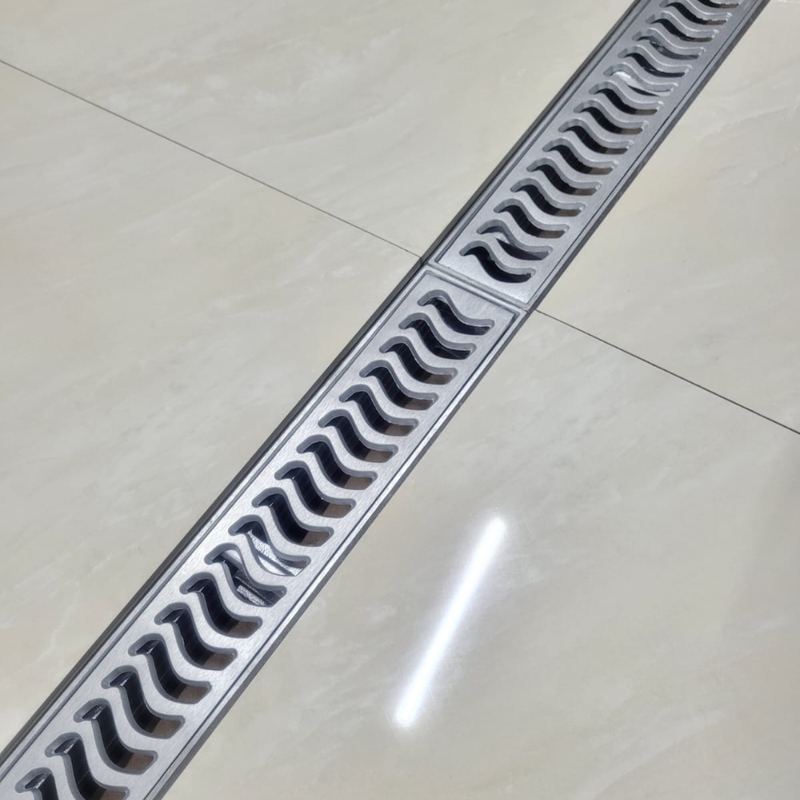 Ralo Linear 10x250 Elite em Alumínio (5pç) com Aro de Fixação