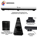 Ralo Linear de 5cm com coletora Rasa - Inox Gradeada