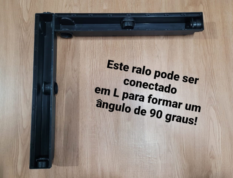 Ralo Linear Sifonado 6x50 Oculto com Grelha Lisa em Inox Polido