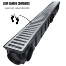 Ralo Linear Pluvial 10x100 Grelha de Alumínio – Coletor Sequencial Saídas 75mm