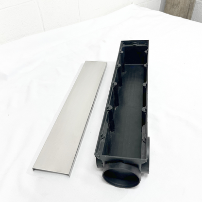 Ralo 10x50 Inox Invisivel "Cola piso" com Coletora Modular