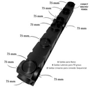 Ralo Linear Pluvial 10x100 Grelha Trilho de Inox 304 – Coletor Sequencial Saídas 75mm