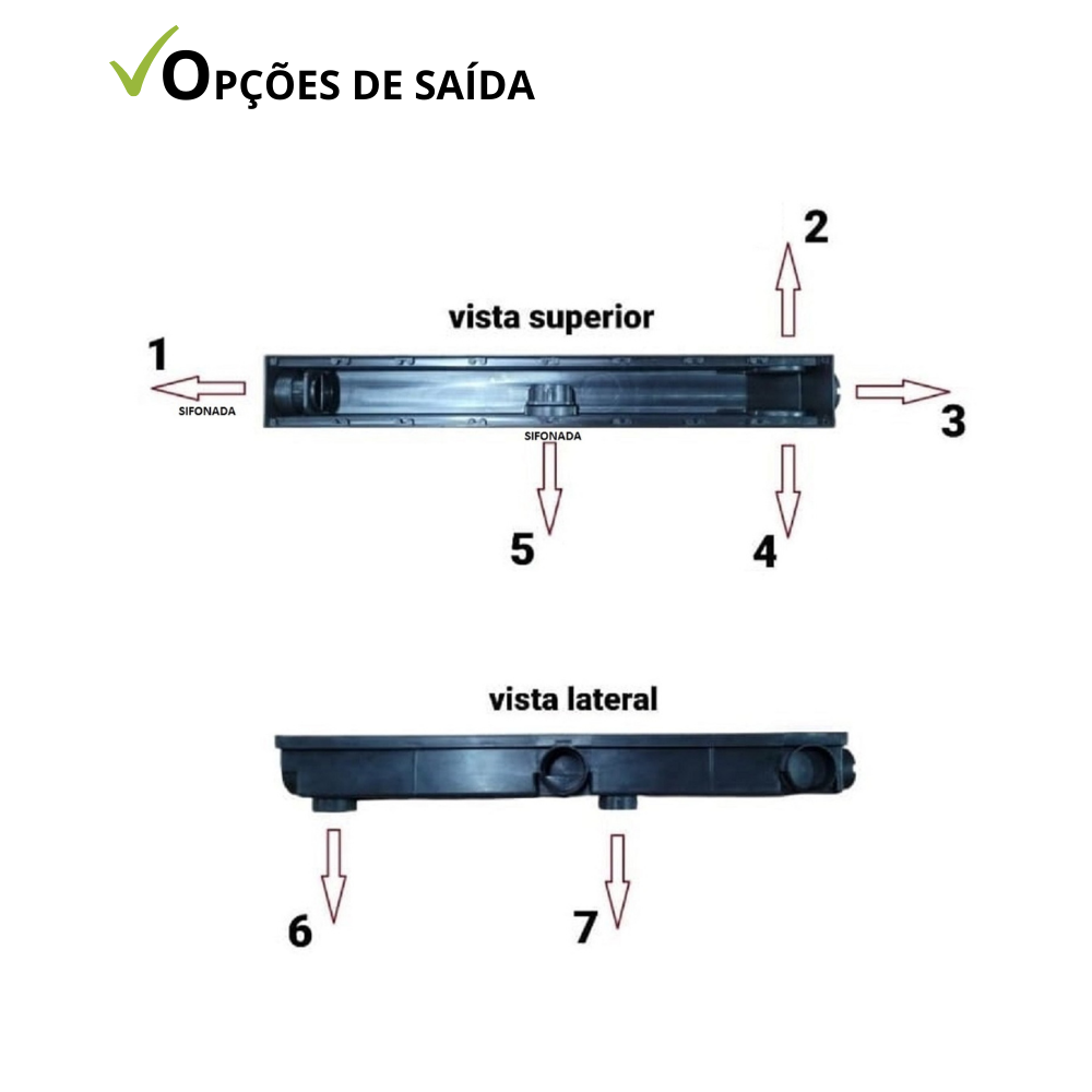 Ralo Linear Alumínio Elite 6x50 com Coletora e Tela Anti Inseto