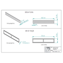 Ralo Linear 10x250 Elite em Alumínio (5pç) com Aro de Fixação