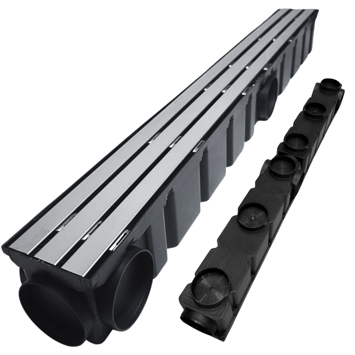Ralo Linear Pluvial 10x100 Grelha Trilho de Inox 304 – Coletor Sequencial Saídas 75mm
