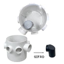 Ralo 15x15 Inox "Cola Piso" Invisivel com Coletora + Caixa Sifonada 150mm