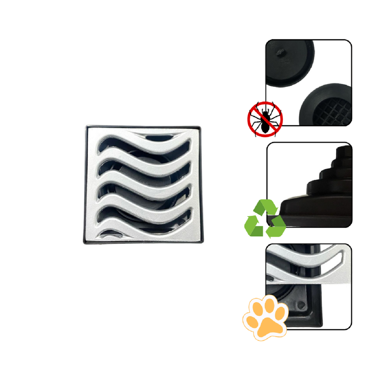 Ralo 15x15 Elite em Alumínio com Coletora Multi Saídas + Sifão