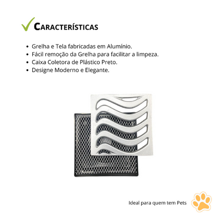 Ralo 15x15 Elite Alumínio com Coletora Multi Saídas + Tela Anti Insetos