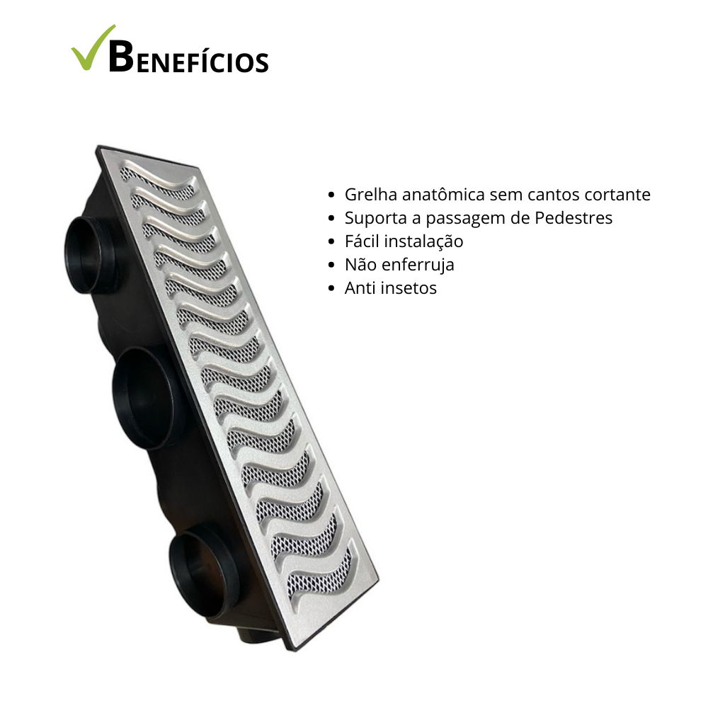 Ralo 14x50 Elite com coletora modular e grelha em Alumínio