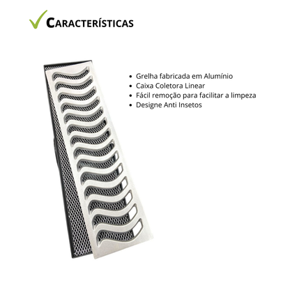 Ralo 14x50 Elite com coletora modular e grelha em Alumínio