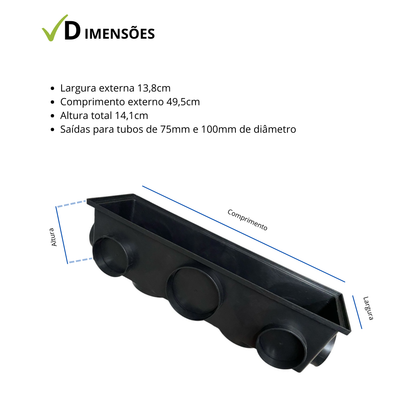Ralo 14x50 Elite com coletora modular e grelha em Alumínio