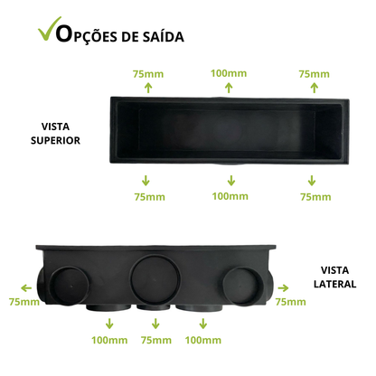 Ralo 14x50 Elite com coletora modular e grelha em Alumínio