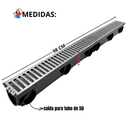 Ralo Linear Anti Insetos 8X100cm com Grelha em Alumínio Fundido e Coletora Sequencial com saída de 50mm