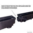 Ralo Invisível em inox 6x50 com Caixa Coletora "Cola Piso" com Tela