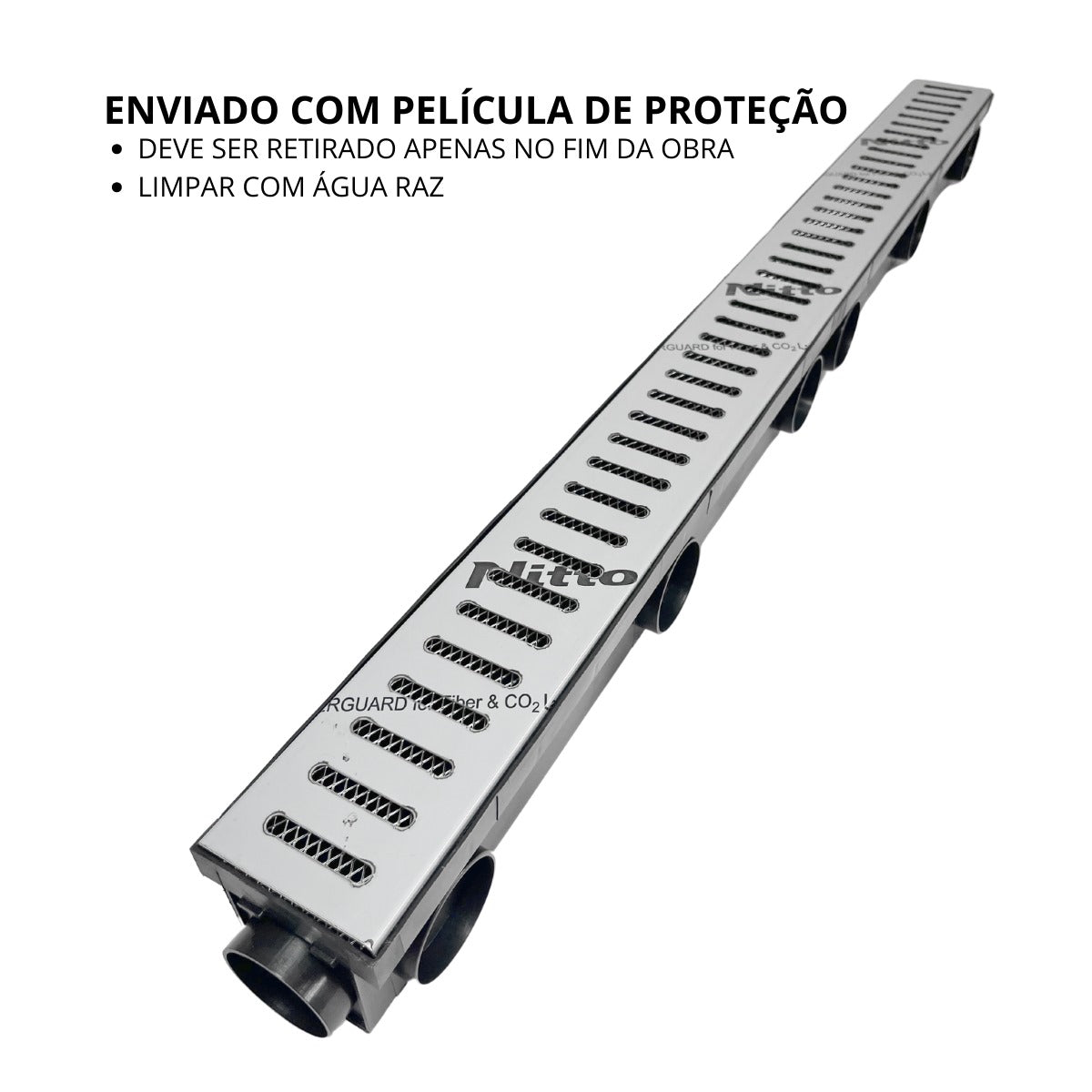 Ralo Linear 8X100 com Grelha em Inox 304 com Coletora Sequencial 50mm com Tela Anti Insetos