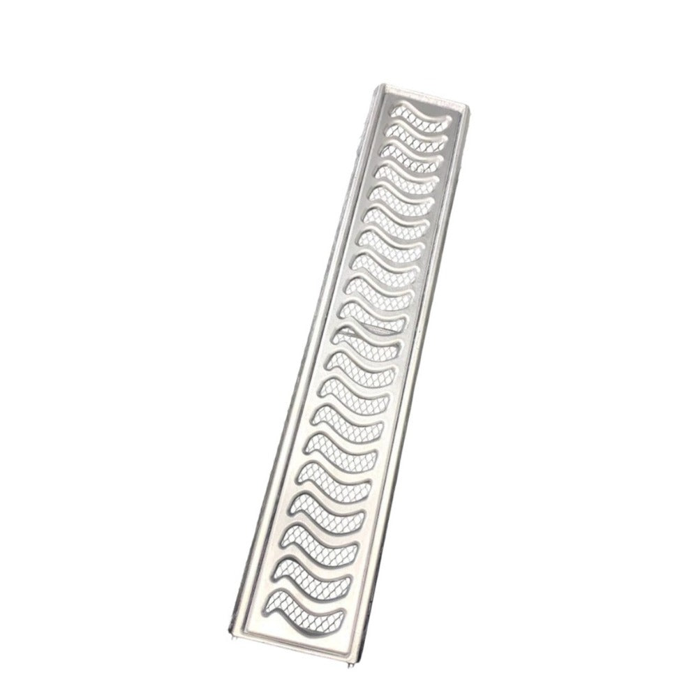 Ralo Linear Elite 10x50cm com aro de fixação e tela anti inseto