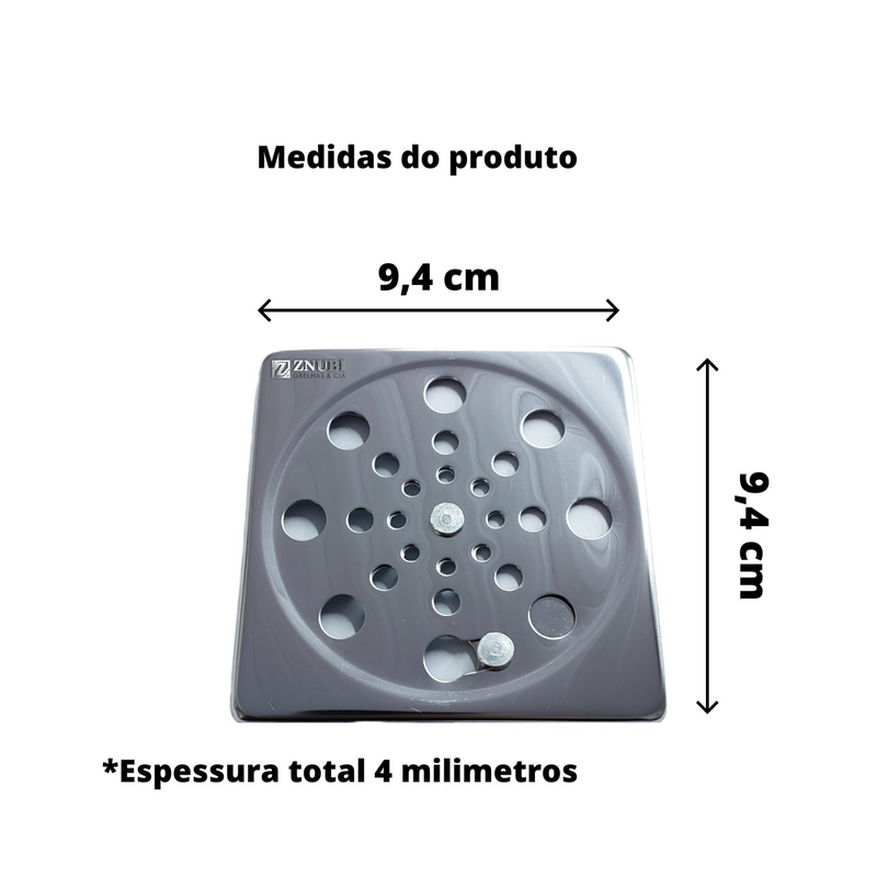 Ralo Inox Abre Fecha com Aro de fixação