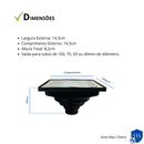 Ralo 15x15 Reta Alumínio com Coletora Multi Saídas + Sifão