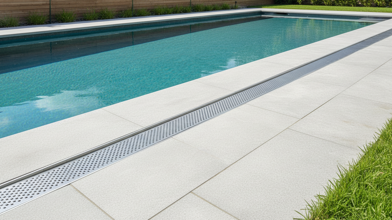 Ralo Linear Perfurado 15x50 com aro de fixação anti-inseto "Bolinha"