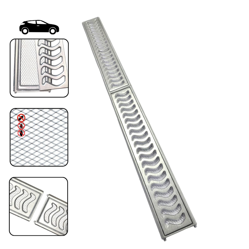 Ralo Linear Elite 10x100 com Tela Anti Inseto e Aro de Fixação (2 peças 10x50cm)