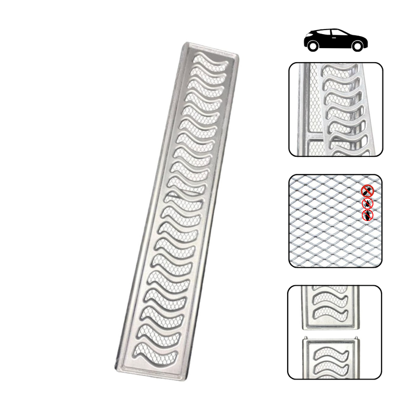 Ralo Linear Elite 10x50cm com aro de fixação e tela anti inseto