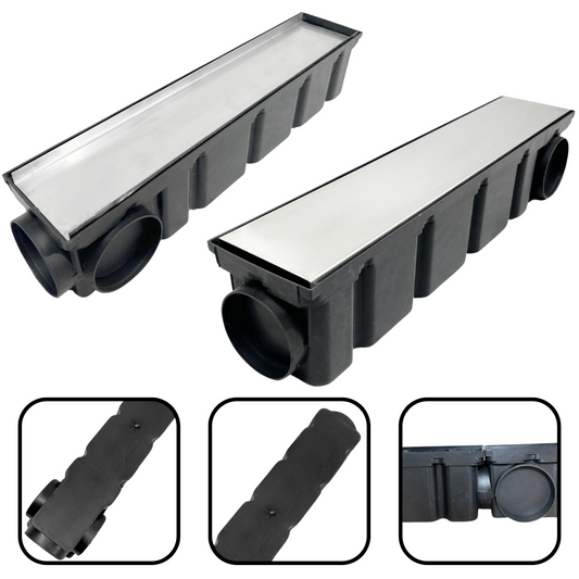 Ralo 10x50 Inox Invisivel "Cola piso" com Coletora Modular