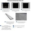 Ralo em Inox 304 - Modelo 10x100 Invisivel "Cola Piso" com Aro e Tela