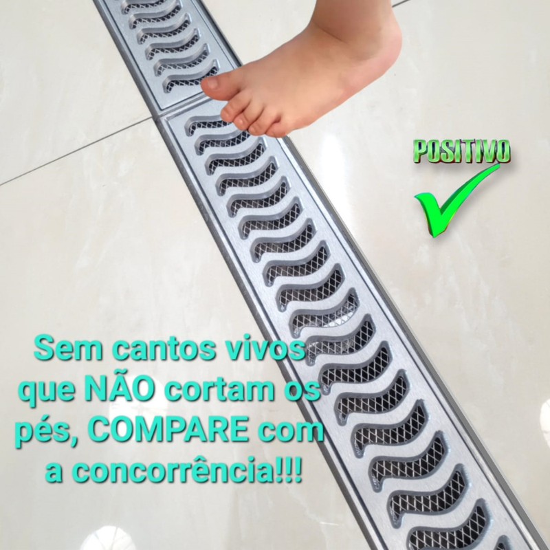 Ralo Linear Elite 10x100 com Tela Anti Inseto e Aro de Fixação (2 peças 10x50cm)