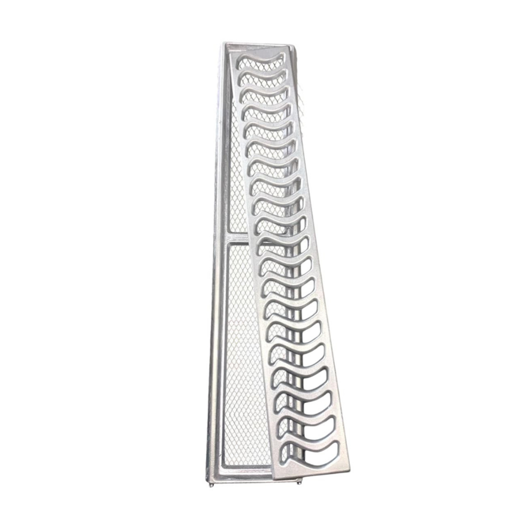 Ralo Linear Elite 10x50cm com aro de fixação e tela anti inseto