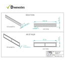 Ralo Linear Elite 10x200cm com aro de fixação e tela anti inseto (4 Ralos 10x50)