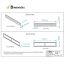 Ralo Linear Elite 15x50 com aro de fixação e tela anti-inseto