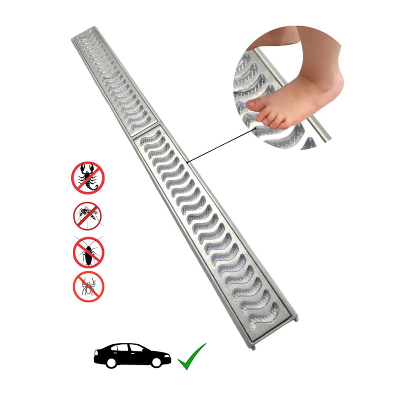 Ralo Linear Elite 10x100 com Tela Anti Inseto e Aro de Fixação (2 peças 10x50cm)